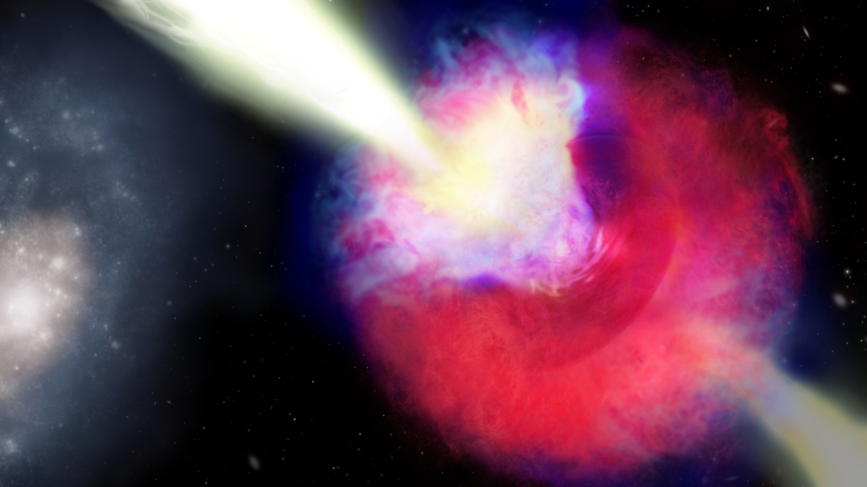 A kilonova blasting in space