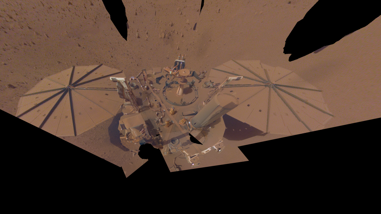The final selfie taken by NASA's InSight Mars lander on April 24, 2022.