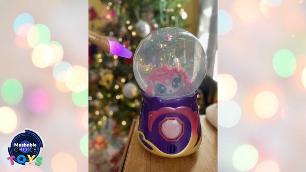 toy crystal ball with stuffed animal inside