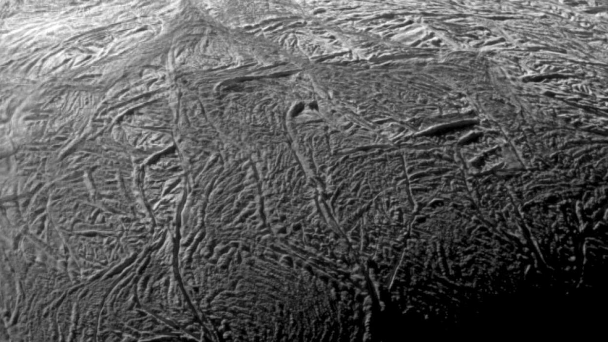 NASA Cassini flying over Enceladus