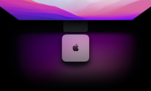the 2020 mac mini in front of an imac screen
