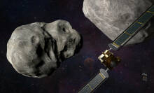 NASA's DART spacecraft approaching an asteroid