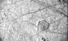 a close-up view of Jupiter's moon Europa