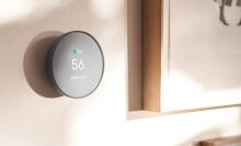 Google Nest Thermostat on wall