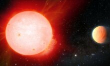 a red dwarf star orbited by a Jupiter-like exoplanet