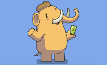 The Mastodon logo, which is a cute elephant holding a phone.