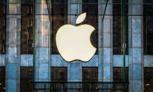 Apple logo on storefront