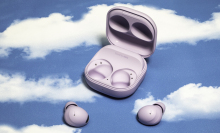 The white Samsung Galaxy Buds2 Pro are lying in their case.