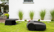 robot lawn mower mowing grass