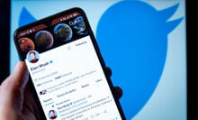 Elon Musk Twitter account on smartphone screen