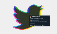 illustration of twitter bird with tweet about cleaning up