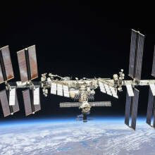 the International Space Station orbiting above Earth