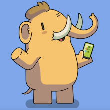 The Mastodon logo, which is a cute elephant holding a phone.