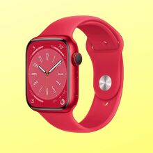 The Apple Watch Series 8 in red