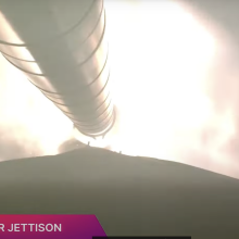 a booster separating from NASA's SLS rocket