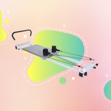 AeroPilates® Precision Series Reformer on a colorful background.
