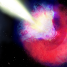 A kilonova blasting in space