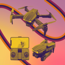 drone with yellow tint and colorful background