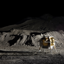 Peregrine-1 landing on the moon