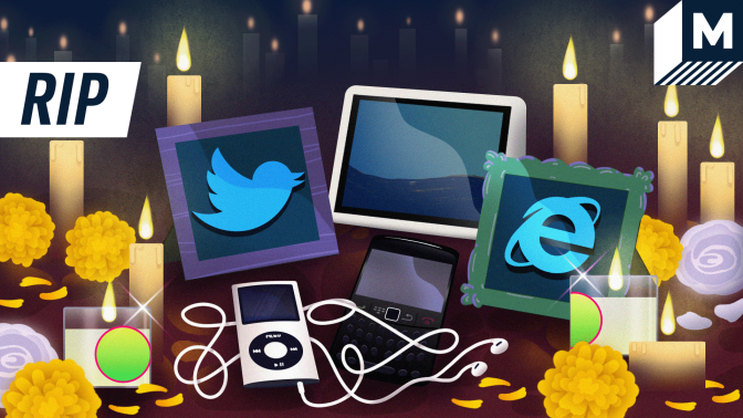 RIP and an image of Twitter and Internet Explorer