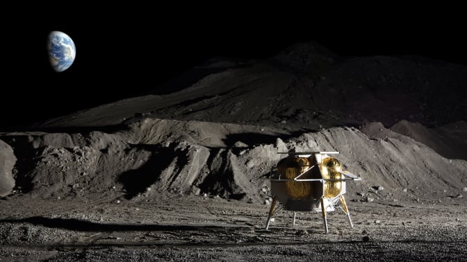 Peregrine-1 landing on the moon