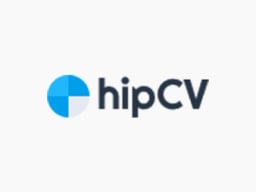 hipcv logo with blue icon and black font