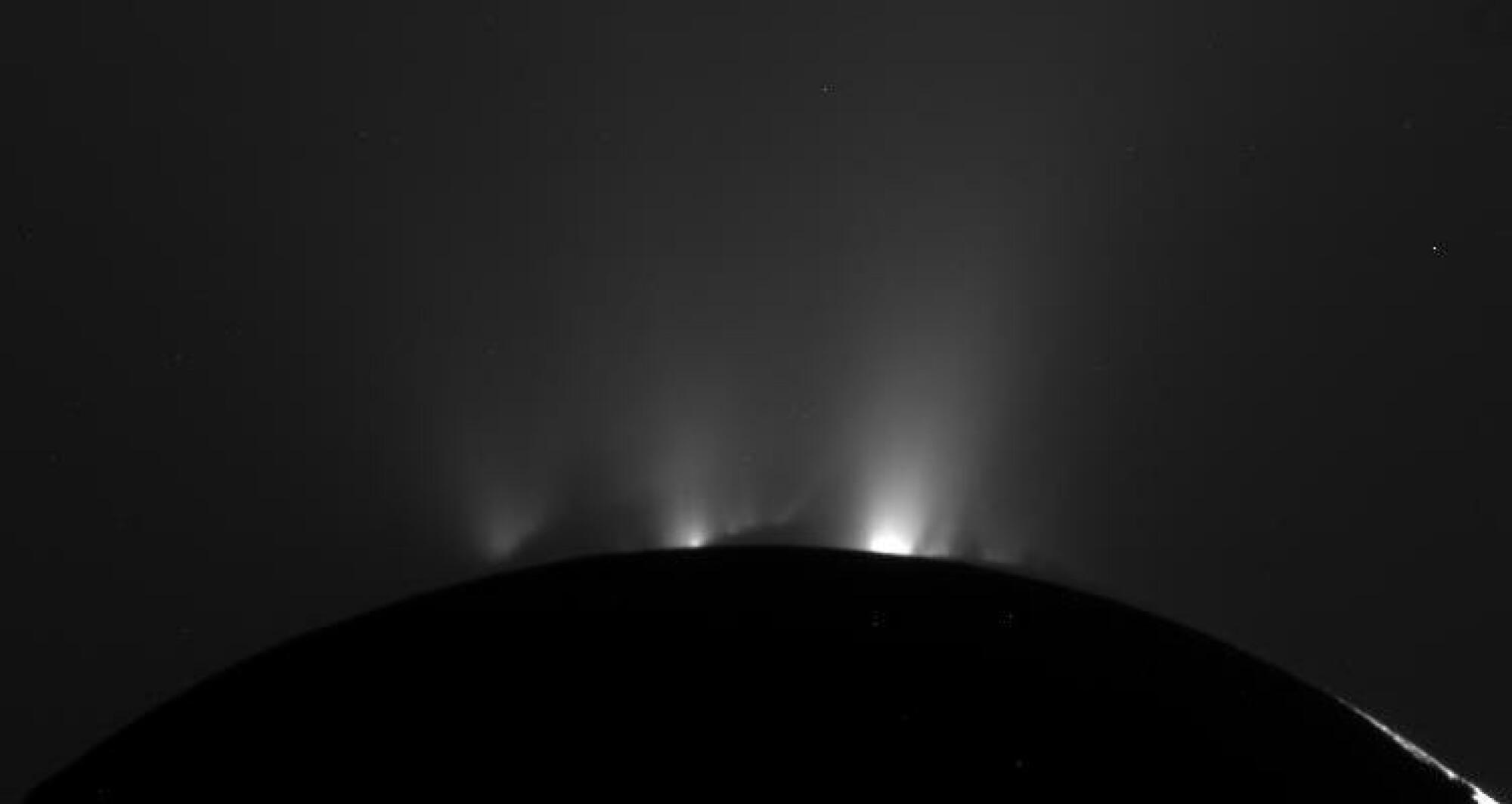 Jets gushing from Enceladus
