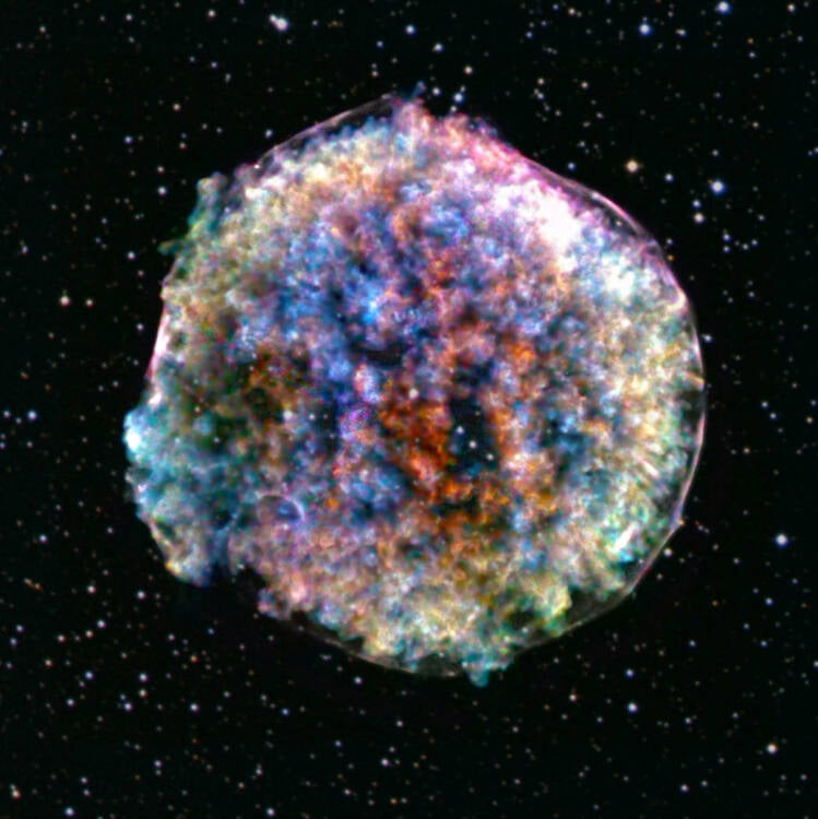 The exploded star Tycho, called the Tycho Supernova. 