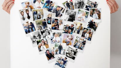 Heart-shaped photo collage