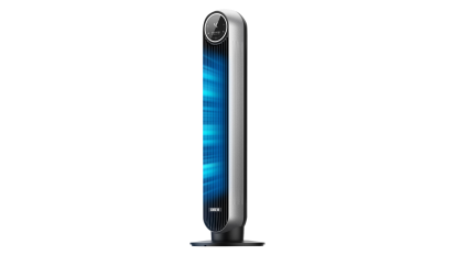 tall fan with blue air blowing out